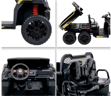 Preview: UTV-Kinder-Elektroauto A730 mit 6x4 Vierradantrieb, 2-Sitzer, Kippmulde, Fernbedienung, EVA-Reifen